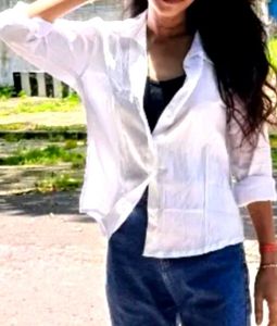 White Long Sleeve Button-Up