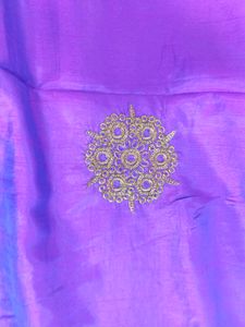 Halfandhalf Purple 🟣 Saree With Blouse
