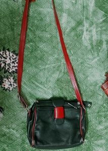 Vintage Green Leather Crossbody Bag