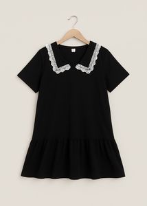Black Dress w/ Lace Collar