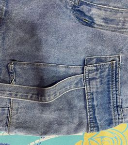 Denim Cargo Mini Skirt