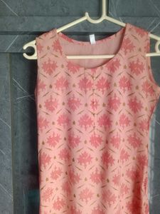 Peach Printed Kurti