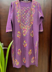 Embroidered Purple Kurta