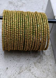 Fancy Green Colour Glass Bangles..