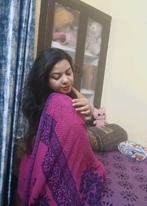 Pink and Purple Cotton Saree