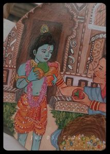 Hand-Painted Little Krishna Paining