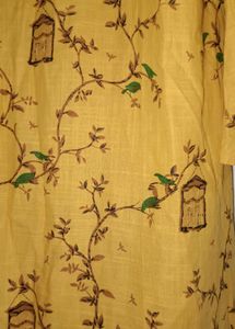Vintage Yellow Birdcage Print Dress