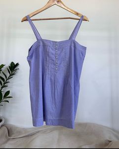 Purple Cotton Tunic with Buttons