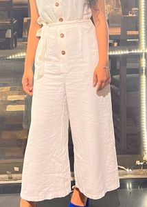 PURE COTTON WHITE JUMPSUIT OF MANGO