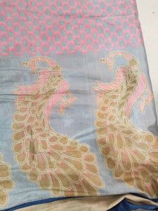 Light Pink Satin Saree