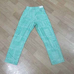 Mint Green Bandana Print Jeans.