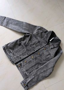 Women Black Solid Denim Jacket