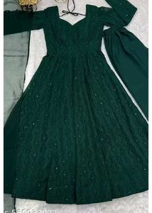 Elegant Green Anarkali Suit Set