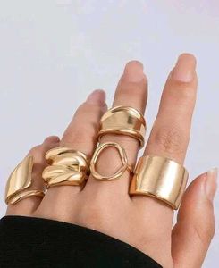 Gold Statement Rings (Set of 5)