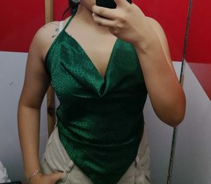 Backless cowl-neck top