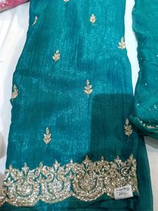 Teal Embellished Salwar Kameez Set