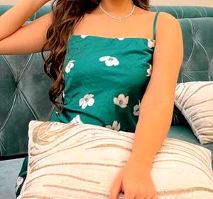 Floral Green Slip Dress💕