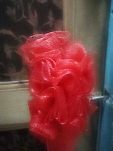 Red Bath Loofah with Handle