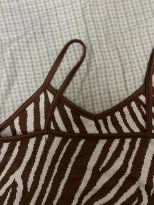 Zebra Print Crop Tank Top