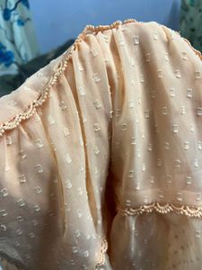 Peach Swiss Dot Mini Dress Swap Available
