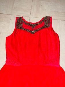 Elegant Crimson Red Evening Gown