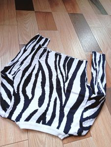 Zebra Print Knit Sweater