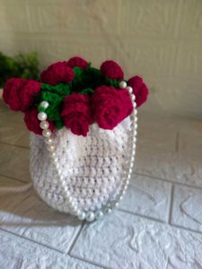 Crochet Rose potili bag