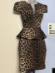 Animal Print Peplum Bodycon Dress