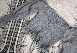 Floral Print Long Sleeve Crop Top