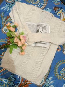 Handmade White Pullover Sweter