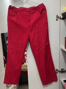 Red Export Material Denim Jeans Waist Size 30-32