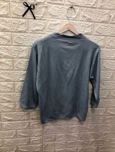 Gray Long Sleeve Top