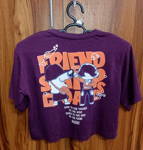 Back Print Crop T Shirt