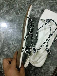 Animal Print Strappy Square Toe Sandals