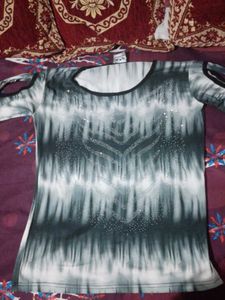Tie-Dye Embellished Top