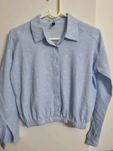Rio ICE Blue Colour Crop Shirt