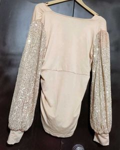 Nude Color Partywear Top For 34 Bust