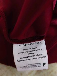 Burgundy Ruffle Mock Neck Top