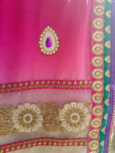 Pink Embroidered Saree