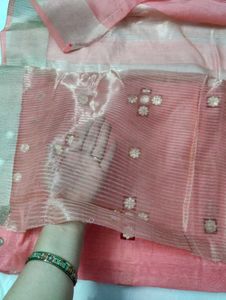 Peach Coloured Formal Saree