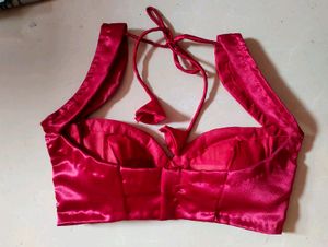 Sweetheart Neck Padded Silk Blouse