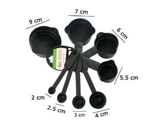 Black Measuring Cups &amp; Spoons Set