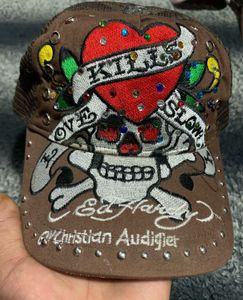Ed Hardy Skull &amp; Heart Trucker Hat