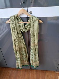 46) Green Floral Print 3 Piece Full Suit