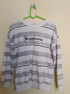 White Striped Sweatshirt