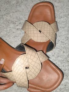 Beige Braided Slides