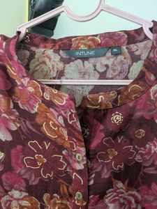 Floral Maroon Coord Set – Kurta &amp; Pants