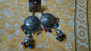 Silver Jhumka Earrings