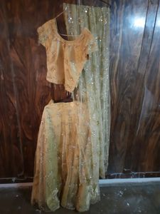 Heavy Golden Lehenga Pure