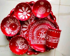 Handmade customized clay plate  &amp; bowl set